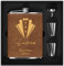 Flachmann Set mit Gravur für Hochzeit, Flachmann Edelstahl Personalisiert 8oz/237ml für Trauzeugen Geschenke, Gravierter Flachmann für Männer Bräutigam Mitglieder der Trauzeugengruppe((Braun)