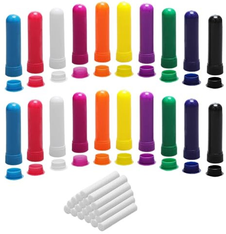 Celiodd - Lot de 20 stylos d'inhalation d'ammoniaque - Bâtonnets odorants pour huiles essentielles - Inhalateur nasal - Polypropylène