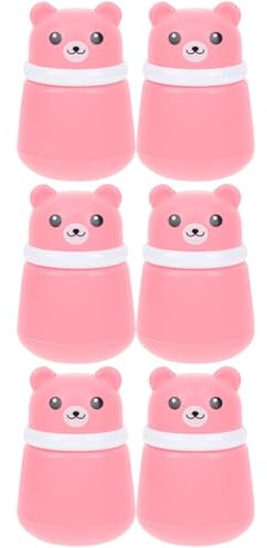 CRILSTYLEO 6 Stk Box Für Körperpuder Produkte Make-up-etui Köln Puff Cartoon-puderquaste-etui Bebe Toilettenartikel Tasche Snack Pastell Lippenauffüllender Glanz Miserabel Spender Abs Rosa