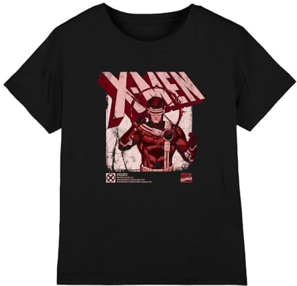 Marvel Boy's X-Men Cyclops Info Unisex Kids T Shirt T-Shirt