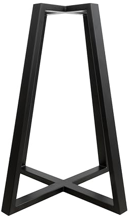 Natural Goods Berlin Tischsäule Pyramide - 70cm hoch - Tischfuß aus Metall - DIY Möbelfuß für Beistelltisch, Nachttisch, Laptoptisch, Hocker - Tischbeine Schwarz Metall (ohne Tischplatte)