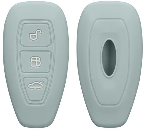 kwmobile Key Cover Compatible with Ford 3 Button Car Key Keyless Go - Soft Silicone Car Key Fob Holder Protector Case - Cool Mint