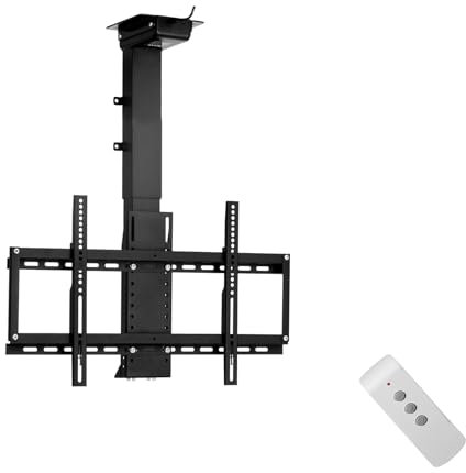 Soporte TV motorizado para Pantallas de Plasma/LCD/LED de 32-70 Pulgadas, Soporte TV Techo automático con Mando a Distancia, VESA máx. 600x400 mm, soporta hasta 60 kg (560-1210mm)