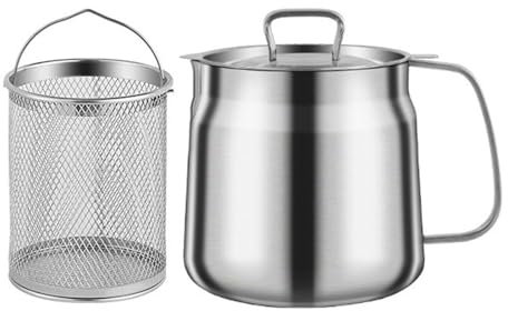Stainless Steel Pots Multifunctional 2 in 1 Strainer and Fryers for Camping Portable Cooking Oil Strainer
