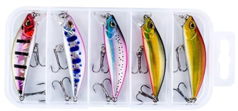 Steinn Wobbler Minnow Kunstköder Set | Raubfisch Zander Barsch Angeln | auffällige Farben (Farbe 6)