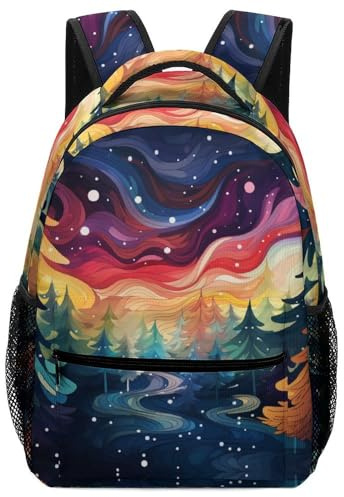 XKASKDFKE Reinigungsfreundlich Nadelbaum Kinderrucksack Weihnachtsbaum Colorful - Fleckenresistente Material Außerirdischer One Size