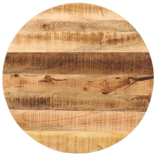 Qnhdfrt 27.5-Inch Round Solid Mango Wood Tabletop | Features a 1-inch thickness, ideal for DIY dining, kitchen, and outdoor patio table projects.