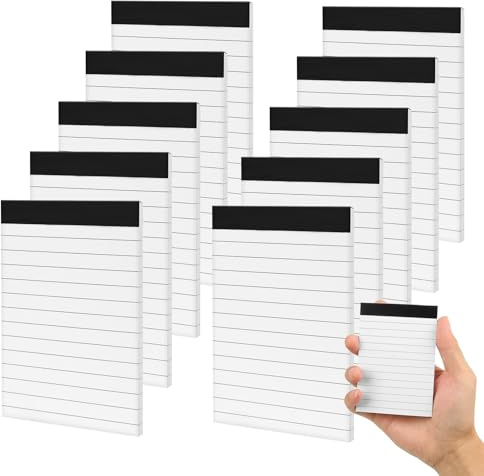 TianFukj 10 Stück Notizblock A7, Notizblock Klein, Liniert Schreibblock, Mini Notizbuch, Kleine Notizbücher Ersatzblöcke für Arbeit Studie Büro Schule Haushalt (30 Blatt Pro Blocks)