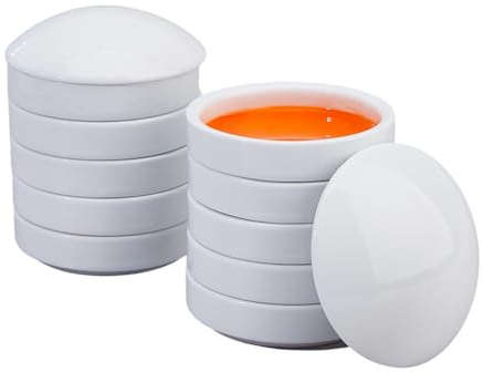 DICOSMETIC 2Sets Stackable Round Ceramic Palette 5 Layers Mixing Trays Set Porcelain Watercolor Palettes Paint Dish with Lid for Artist Gouache Pigment Chinese Ink