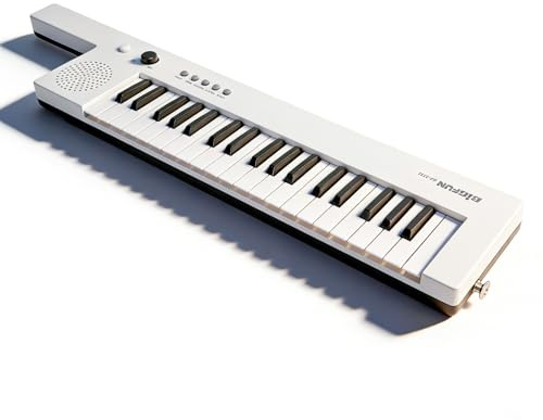 MENDUNER 37-Tasten-Keyboard, Klavier, Tragbare Gitarre, Elektronische Orgel mit Multifunktionstasten, Mini-Keytar für Musikübungen/Aufführungen (BF-3755 weiß)