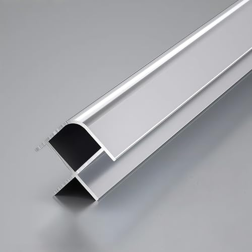 Fliesenschiene Aluminium Abschlussleiste Eckprofil Deko Winkelprofil 125 cm* 2 Stück Kantenschutz Für Boden & Wand Hochwertiges Profil Für Fliesen Und Verkleidung(Silber,7mm)