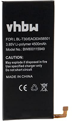 vhbw 1x Akku kompatibel mit LG L163BL, L63BL, K10 Power Dual SIM, K10 Power Dual SIM TD-LTE Handy Smartphone Telefon (4500 mAh, 3,85 V, Li-Polymer)