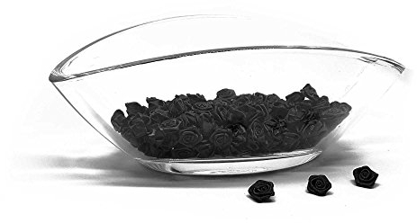 FlexiStore 100 Rosen - 15mm - Deko Rosen Röschen - Satinrosen | Schwarz