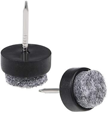 sourcing map Nail On Furniture Felt Pads Glide Chair Table Leg Protector 14mm Dia Black 26pcs