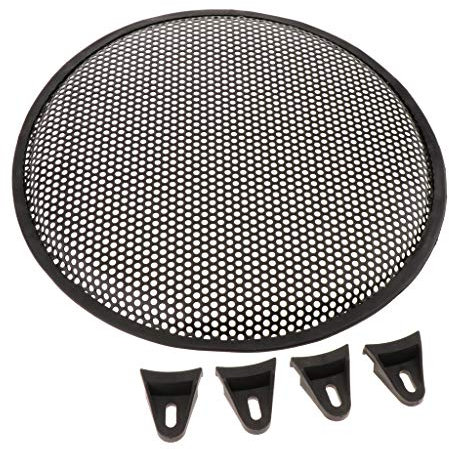 perfk Garde de Protection pour Haut-parleurs Grille Cache Garde Noire - Noir 12 Pouces