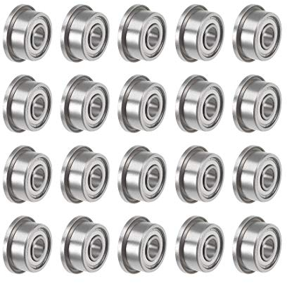 Sourcing Map F693ZZ Flansch-Kugellager 3 x 8 x 4 mm, geschirmtes Chrom-Stahllager 20 Stück