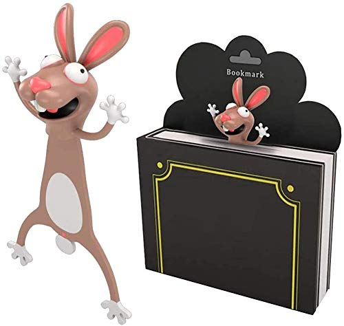 KOSTOO schöne Lesezeichen, lustiges 3D-Cartoon-Lesezeichen, Tiere, Lesezeichen für Studenten, Büro, Schreibwaren, kreatives Geschenk, ideal für Jungen und Mädchen (Kaninchen)