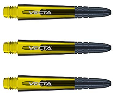 WINMAU Dart Shaft - Vecta Polycarbonat Dartschäfte - 1 Set pro Packung (insgesamt 3 Dart-Schäfte) - Professionelles Dartzubehör - Gelb & Schwarz Kurz Schäfte