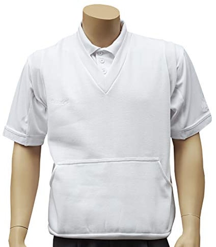 Cathedral Mens White Bowlers Bowling Jersey Fleece Slipover Tank Top Sleeveless Jumper Brushed Back Sweatshirt Fabric Soft And Warming For Indoor And Outdoor Lawn Flat Green Bowls (Medium)