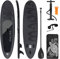 ECD Germany Aufblasbares Stand Up Paddle Board Maona | 308 x 78 x 10 cm | Schwarz | PVC | bis 120kg | Pumpe Tragetasche Zubehör | SUP Board Paddling Board Paddelboard Surfboard | Verschiedene Modelle