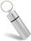 Aribari Pillendose aus Aluminium mit Schlüsselring. Wasserdichte Tablettenbox. Notfallkapsel. Geschenkanhänger oder Adressanhänger. Länge 6,8 cm ø 2,2 cm. Silber