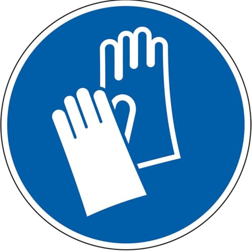 KSIGN Gebotsschild Handschutz benutzen, Folie, selbstklebend, Ø 100mm,ASR A1.3, DIN EN ISO 7010 M009