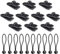 Zidwzidwei Multifunktion Planenclips, 10 Campingzelt Clips und 10 Gummiband Seil, Schwerlast Linoleum Clips, Winddichte Zeltclips und Bungee Seil, für Markisenklemme, Bootsabdeckung, Poolabdeckung usw