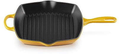 Le Creuset Sartén skillet cuadrada grill de hierro fundido, 26 cm, Nectar, 20183266720422