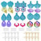 Cayway Harz Ohrring Formen Ohrring Resin Form 6 Paar Ohrring Schmuck Silikonform mit Ohrhaken, Sprungringen, Ohrring für Ohrring, Schlüsselanhänger, Anhänger DIY