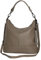 AmbraModa GLX09 - Damen Handtasche Schultertasche Beutel aus Echtleder (Taupe)