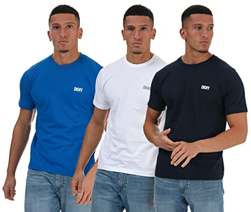 DKNY Men's Giants T-Shirt, Olive/Charcoal/Navy, XL (Pack of 3)