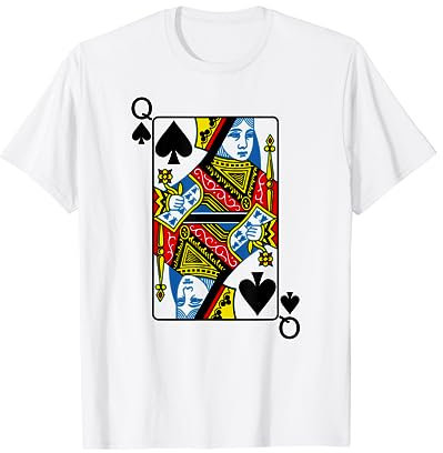 Spielkarte Queen Of Spades TShirt I Pik Dame T-Shirt