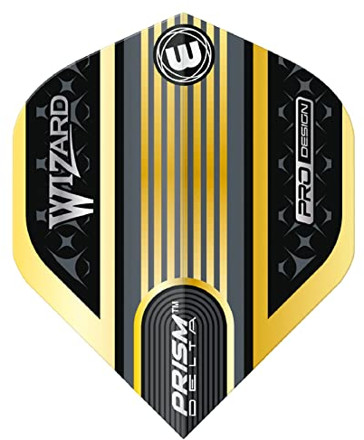 WINMAU Prism Delta Wizard Gold Dart-Flüge - 1 Satz pro Packung (insgesamt 3 Flüge)