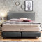 Premium Boxspringbett 200x200 London Samt, mit Visco-Topper, Doppelbett, Hotelbett, ohne Bettkasten, 7 Zonen Taschenfederkern-Matratzen, Aufbau KOSTENLOS (Dunkelgrau, 200x200 cm mit Topper)
