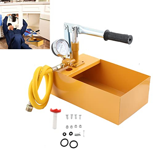 L-home 1/2zoll Befüllpumpe Handpumpe,25 Kg 2,5 Mpa Manuelle Druckprüfpumpe,Abdrückpumpe Prüfpumpe Befüllpumpe für Heizung Und Solar, Gelb