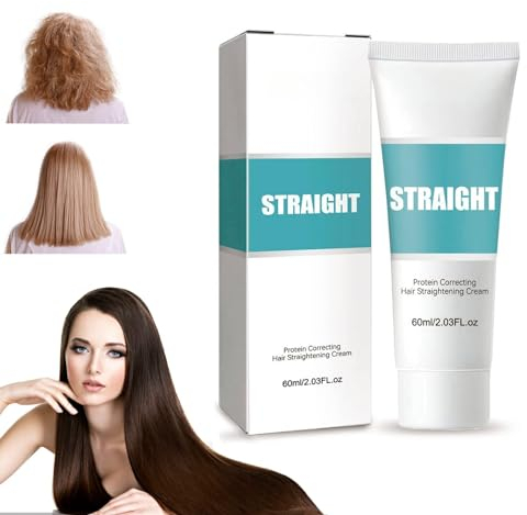Tkekruh Protein Hair Straightening Cream,Crema Lisciante per Capelli Ricci,Crema Alisadora De Proteínas Para el cabello seco y dañado, Crema nutritiva para el Cuidado del Cabello