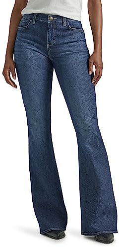 Lee Women's Legendary Mid Rise Flare Jean, Inner Strength, 12