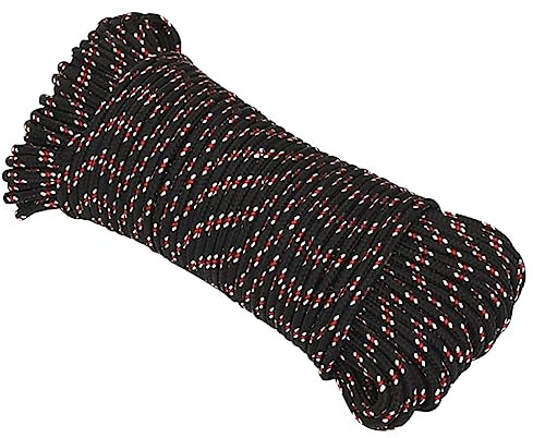 vidaXL Bootsseil Ankerleine Festmacher Tauwerk PP Leine Seil Tau Polypropylenseil Geflochten Flechtleine Schwarz 4mm 25m Polypropylen