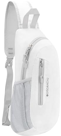PivotWing Brusttasche Herren Damen, Sling Bag Schultertasche Damen Herren Leicht Wasserdicht Umhängetasche Reisen Gehen Outdoor Crossbody Bag Shoulder Chest Bags Day Packs Weiß