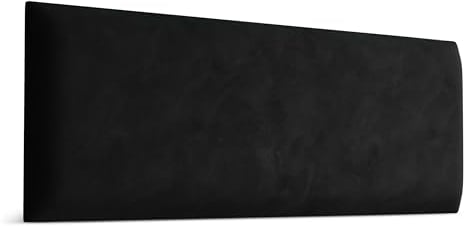 Muralo - Testiera Lombare Imbottita, Cuscino da Parete in Velluto, per Camera da Letto, Soggiorno, Letto, Lettino, Moderno di Lusso, Magic Velvet (Nero, 90 cm x 30 cm)