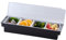 Eidoct Trays Detachable Topping Station, Detachable Pizza Ingredients Condiment Dispenser Seasoning Box, Reusable Ice Condiment Serving Container For Home Restaurant (4 Compartments)