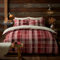 Fusion - Housse de Couette en Polaire à Carreaux Rouges - Lit Double (200 x 200 cm) - Design réversible - Tartan Bordeaux - Parure de lit en Flanelle Rouge avec Couette en Polaire - Polaire Blanche