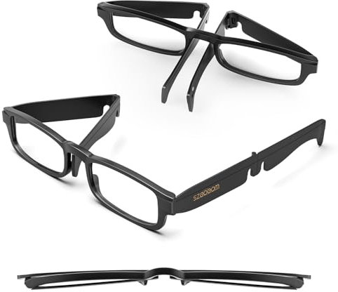 SZEOEOM Gafas de lectura plegables lectores de bolsillo portátiles lectores compactos ultrafinos delgados bloqueo de luz azul de viaje mujeres hombres (Negra, 1.5, Dioptrías)