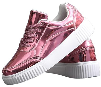 FNKDOR Sneaker & Sportschuhe für Damen Herren Unisex Glitzer Leichtgewichts Trendy Casual Turnschuhe Freizeitschuhe gr 36-44 (Rose Gold, 44)