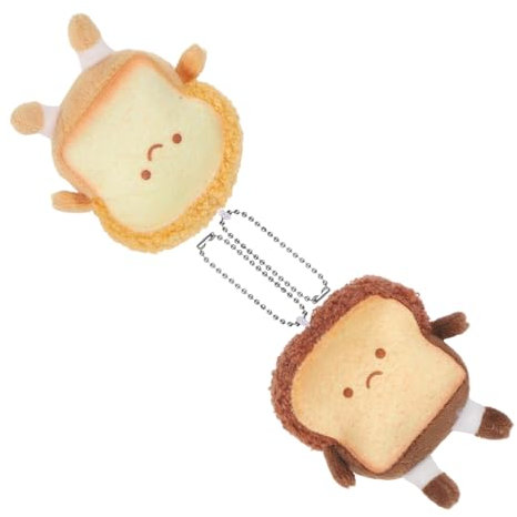 VICASKY 2stücke Toast Puppen Anhänger Kleiner Schlüsselanhänger Aus Plüsch Mit Glatter Oberfläche Für Tasche Und Schlüsselbund Neujahr Und Alltag