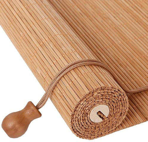 Natural Bamboo Retro Outdoor Shades for Garden Patio - Customizable Bamboo Roller Blinds