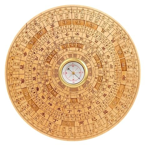 SHEDIE Gossip Compass, Luo Pan Tool Runder Kompass Kompass Ornamente Umfassende Scheibengröße Beschriftung Alter chinesischer Kompass