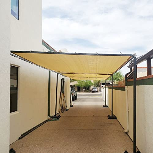 Parasole per patio, 5 x 7 m, 90% tessuto con occhielli, per pergola, serra, esterno, per balcone (dimensioni: 5 x 7 m)