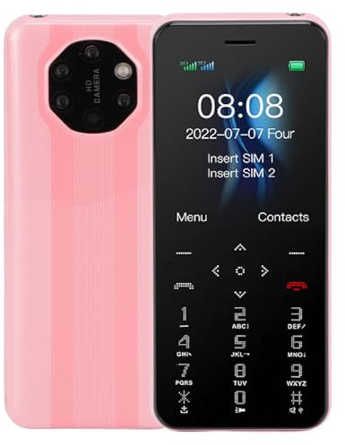 2G-Handy, Entsperrtes Seniorentelefon, 1,77-Zoll-Bildschirm, Dual-SIM, Dual-Standby, 1000 MAh, Kleine Mobiltelefone mit LED-Taschenlampe für Kinder, Studenten (PINK)