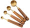 Measuring Spoon Set, 4PCS Food Measure Spoon Measuring Scoop Cups with Wooden Handle for Kitchen Cooking Baking